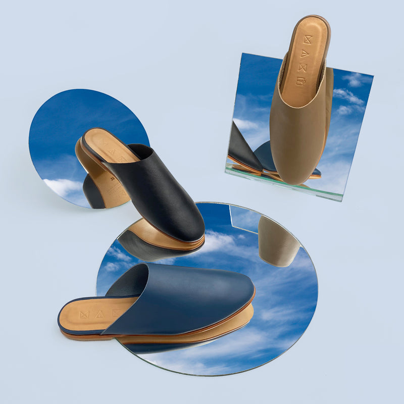 Handmade leather mules